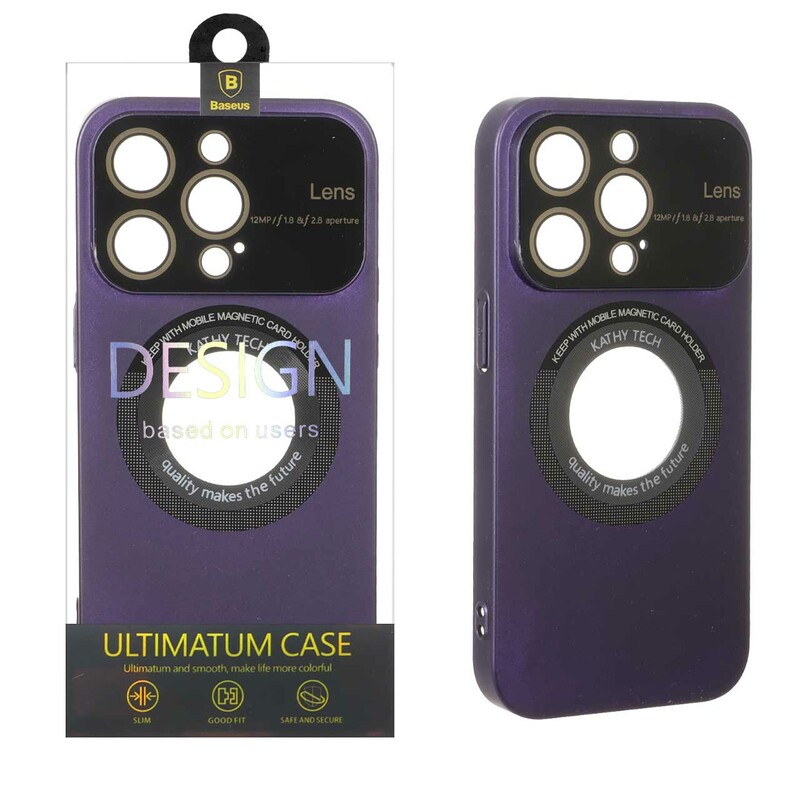 قاب اورجینال Kathy Tech محافظ لنز شیشه ای Magsafe کلاسیک Apple iPhone 14 Pro - بنفش (پک دار)