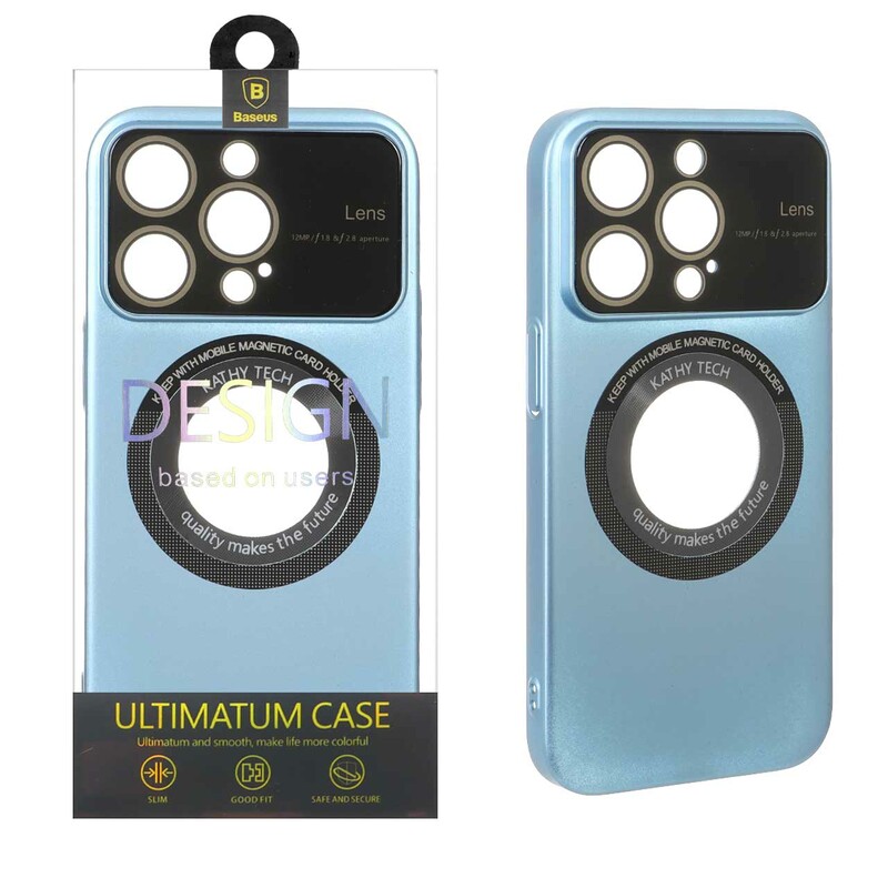 قاب اورجینال Kathy Tech محافظ لنز شیشه ای Magsafe کلاسیک Apple iPhone 14 Pro - آبی (پک دار)