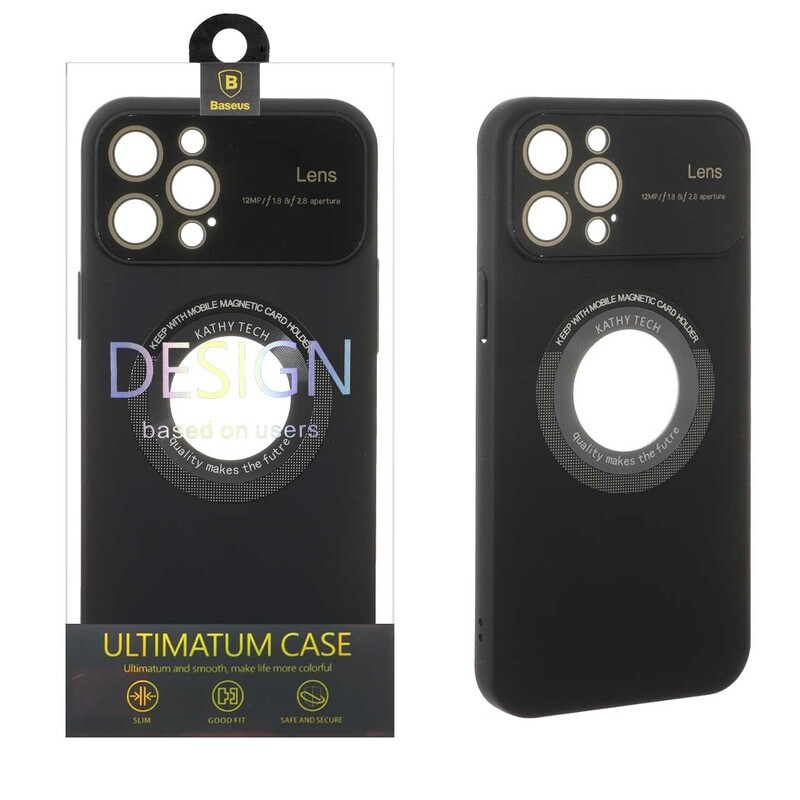 قاب اورجینال Kathy Tech محافظ لنز شیشه ای Magsafe کلاسیک Apple iPhone 12 Pro Max - مشکی (پک دار)