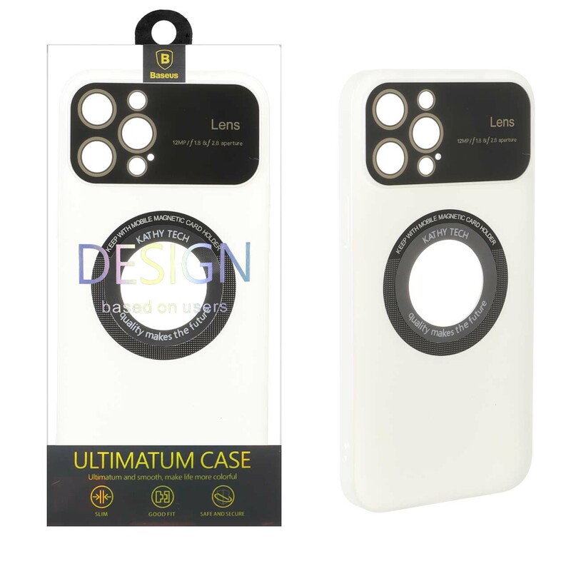 قاب اورجینال Kathy Tech محافظ لنز شیشه ای Magsafe کلاسیک Apple iPhone 12 Pro Max - سفید (پک دار)