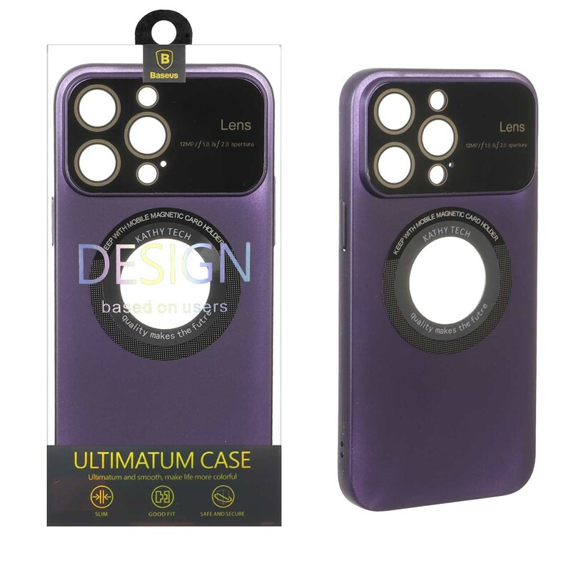 قاب اورجینال Kathy Tech محافظ لنز شیشه ای Magsafe کلاسیک Apple iPhone 14 Pro Max - بنفش (پک دار)