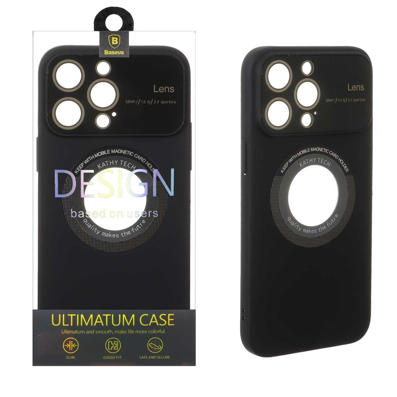 قاب اورجینال Kathy Tech محافظ لنز شیشه ای Magsafe کلاسیک Apple iPhone 14 Pro Max - مشکی (پک دار)