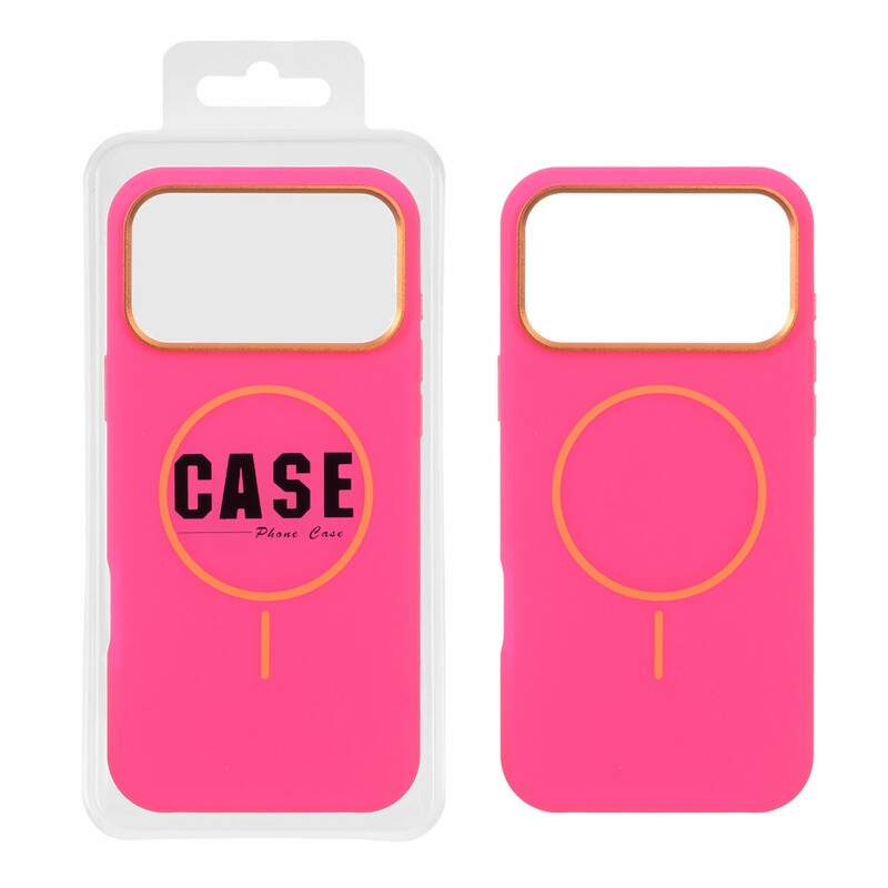 قاب سیلیکونی پاک کنی اورجینال درجه یک MagSafe لنز فلزی Apple iPhone 17 Pro Max - صورتی فانتزی (پک دار) - MPS