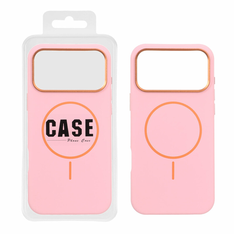 قاب سیلیکونی پاک کنی اورجینال درجه یک MagSafe لنز فلزی Apple iPhone 17 Pro Max - صورتی (پک دار) - MPS