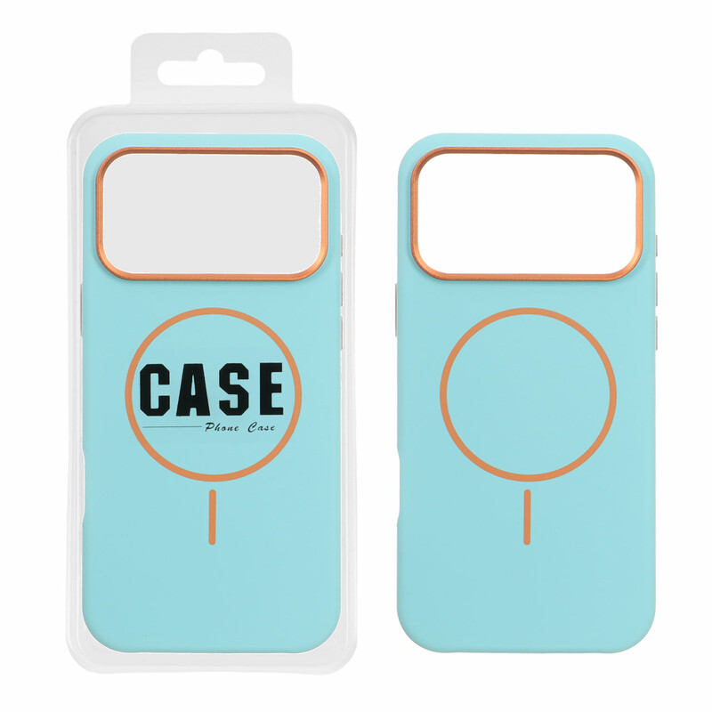 قاب سیلیکونی پاک کنی اورجینال درجه یک MagSafe لنز فلزی Apple iPhone 17 Pro Max - سبزآبی (پک دار) - MPS