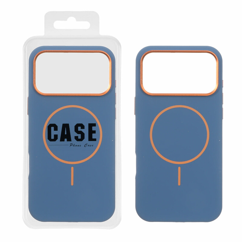 قاب سیلیکونی پاک کنی اورجینال درجه یک MagSafe لنز فلزی Apple iPhone 17 Pro Max - آبی تیره (پک دار) - MPS