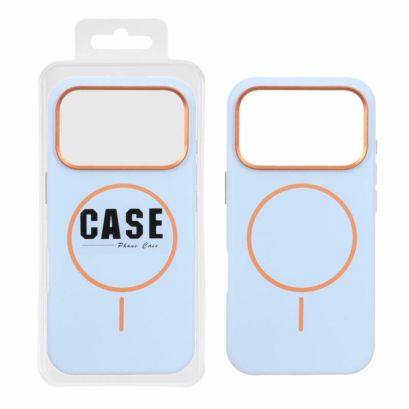 قاب سیلیکونی پاک کنی اورجینال درجه یک MagSafe لنز فلزی Apple iPhone 17 Pro - آبی روشن (پک دار) - MPS