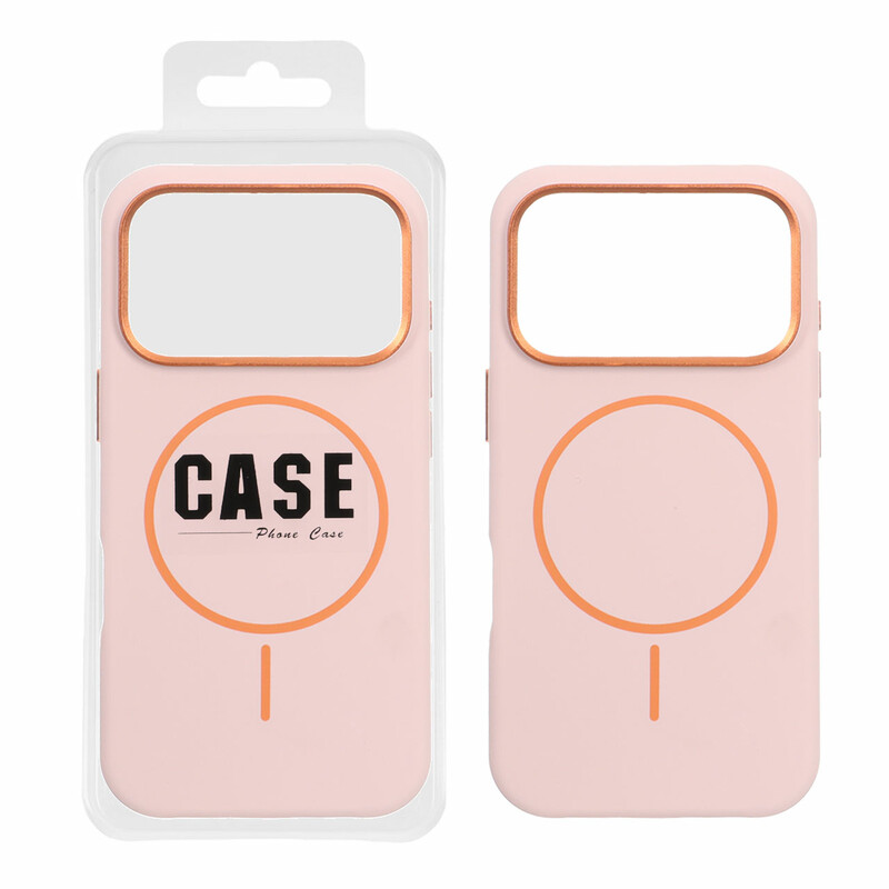 قاب سیلیکونی پاک کنی اورجینال درجه یک MagSafe لنز فلزی Apple iPhone 17 Pro - صورتی چرک (پک دار) - MPS