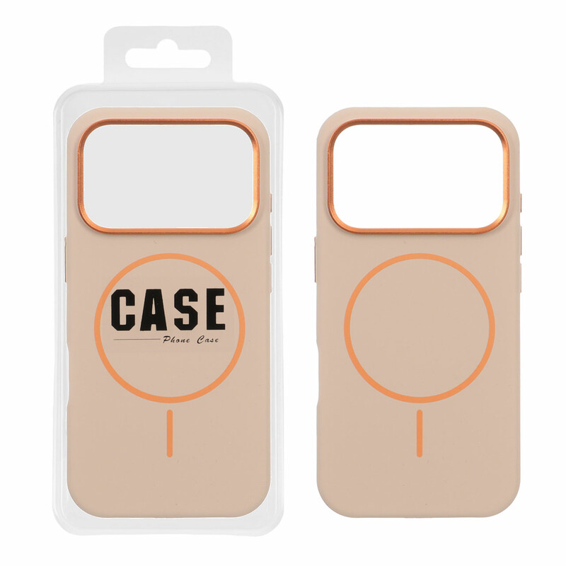 قاب سیلیکونی پاک کنی اورجینال درجه یک MagSafe لنز فلزی Apple iPhone 17 Pro - صحرایی (پک دار) - MPS