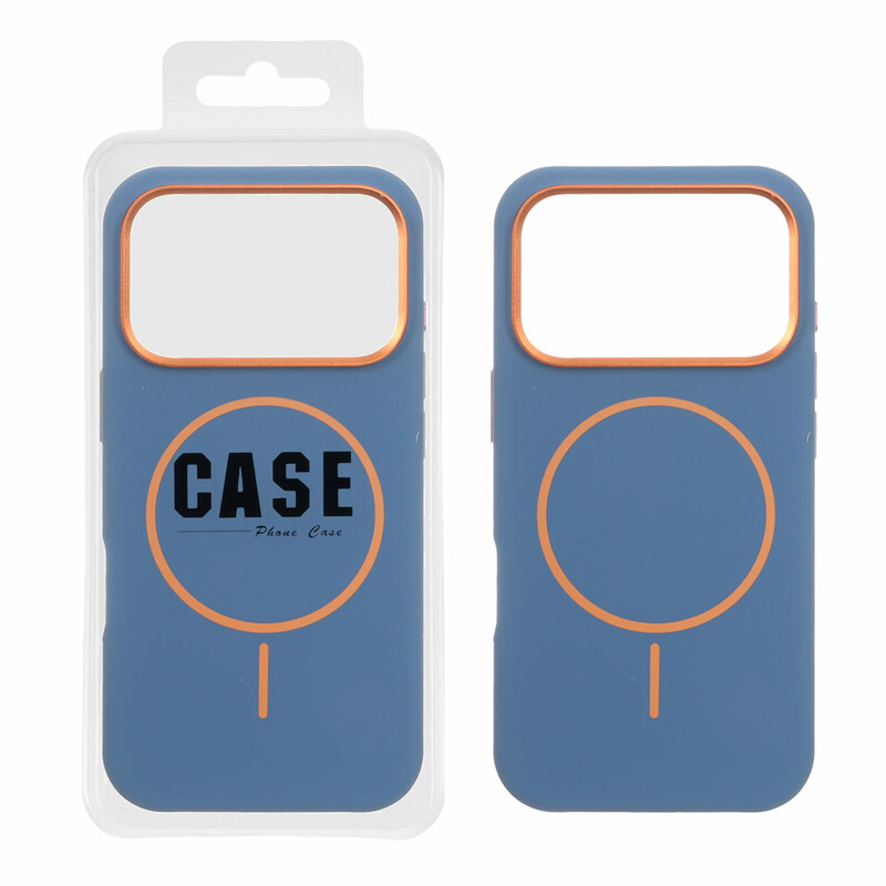 قاب سیلیکونی پاک کنی اورجینال درجه یک MagSafe لنز فلزی Apple iPhone 17 Pro - آبی تیره (پک دار) - MPS