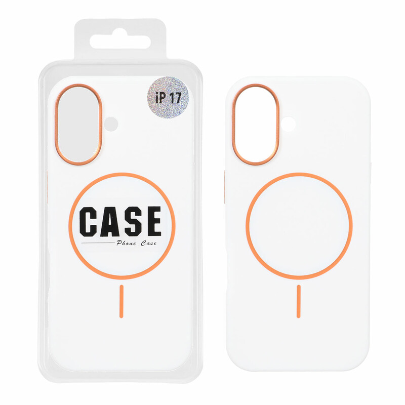 قاب سیلیکونی پاک کنی اورجینال درجه یک MagSafe لنز فلزی Apple iPhone 17 - سفید (پک دار) - MPS