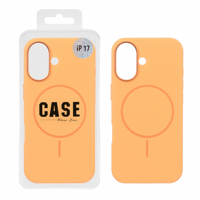 قاب سیلیکونی پاک کنی اورجینال درجه یک MagSafe لنز فلزی Apple iPhone 17 - نارنجی (پک دار) - MPS