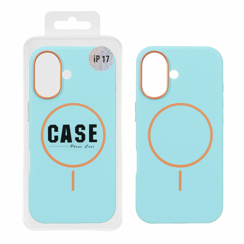 قاب سیلیکونی پاک کنی اورجینال درجه یک MagSafe لنز فلزی Apple iPhone 17 - سبزآبی (پک دار) - MPS
