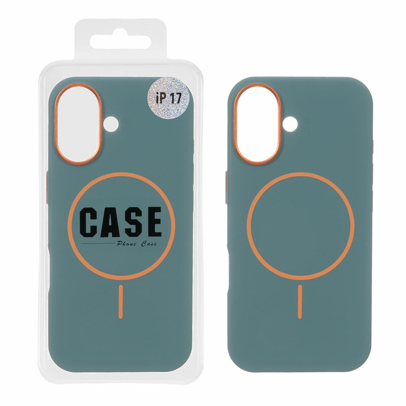 قاب سیلیکونی پاک کنی اورجینال درجه یک MagSafe لنز فلزی Apple iPhone 17 - سبز (پک دار) - MPS