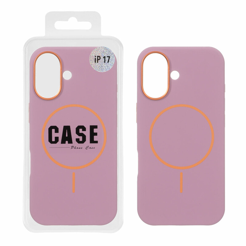 قاب سیلیکونی پاک کنی اورجینال درجه یک MagSafe لنز فلزی Apple iPhone 17 - بنفش (پک دار) - MPS