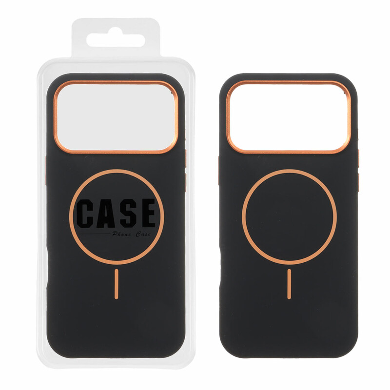 قاب سیلیکونی پاک کنی اورجینال درجه یک MagSafe لنز فلزی Apple iPhone 17 Pro Max - مشکی (پک دار) - MPS