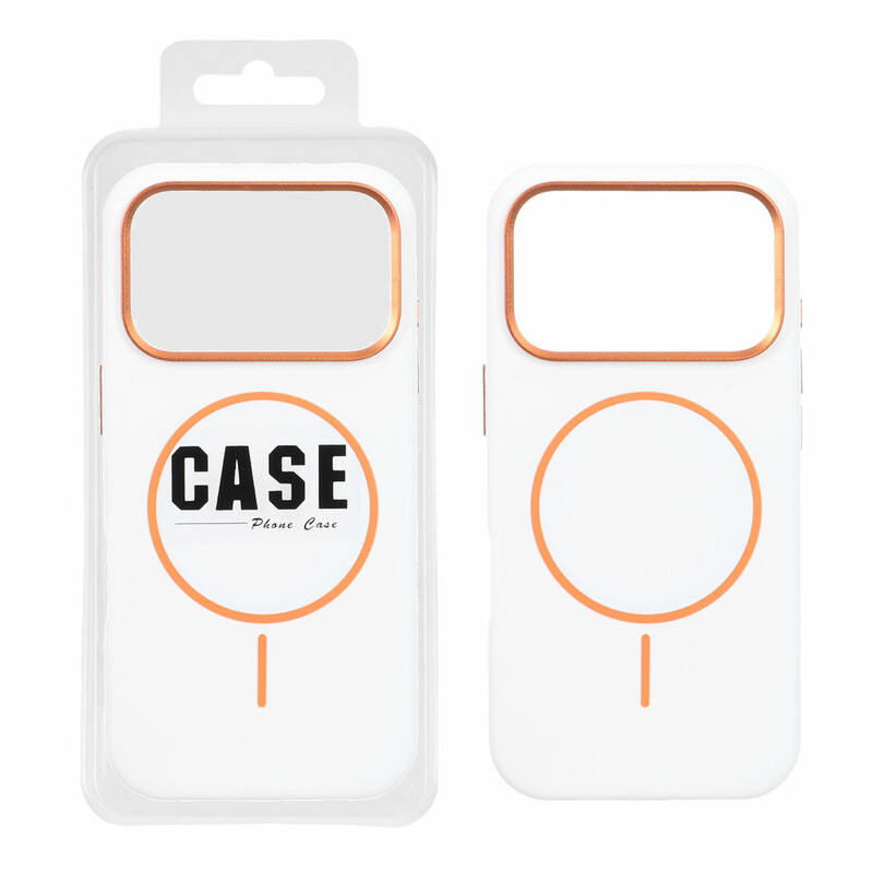 قاب سیلیکونی پاک کنی اورجینال درجه یک MagSafe لنز فلزی Apple iPhone 17 Pro - سفید (پک دار) - MPS