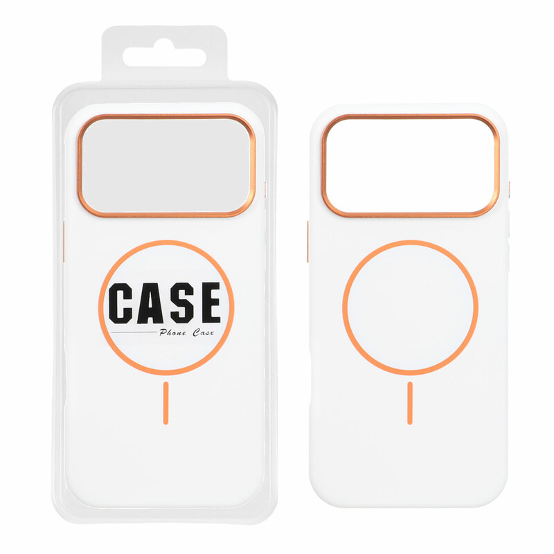 قاب سیلیکونی پاک کنی اورجینال درجه یک MagSafe لنز فلزی Apple iPhone 17 Pro Max - سفید (پک دار) - MPS