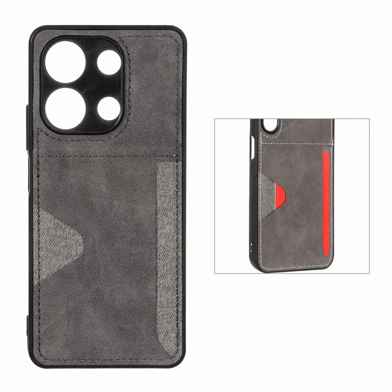 قاب جیر دوخت دار جاکارتی محافظ لنزدار Xiaomi Redmi Note 13 4G - خاکستری