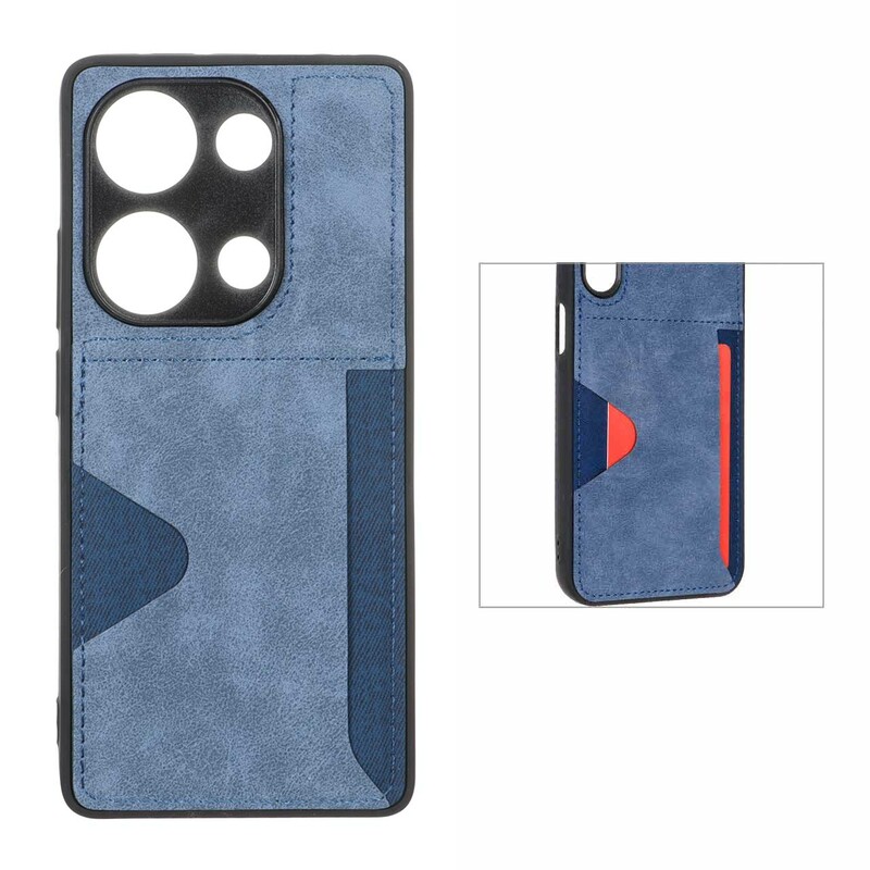 قاب جیر دوخت دار جاکارتی محافظ لنزدار Xiaomi Redmi Note 14S / Note 13 Pro 4G / Poco M6 Pro 4G - سرمه ای