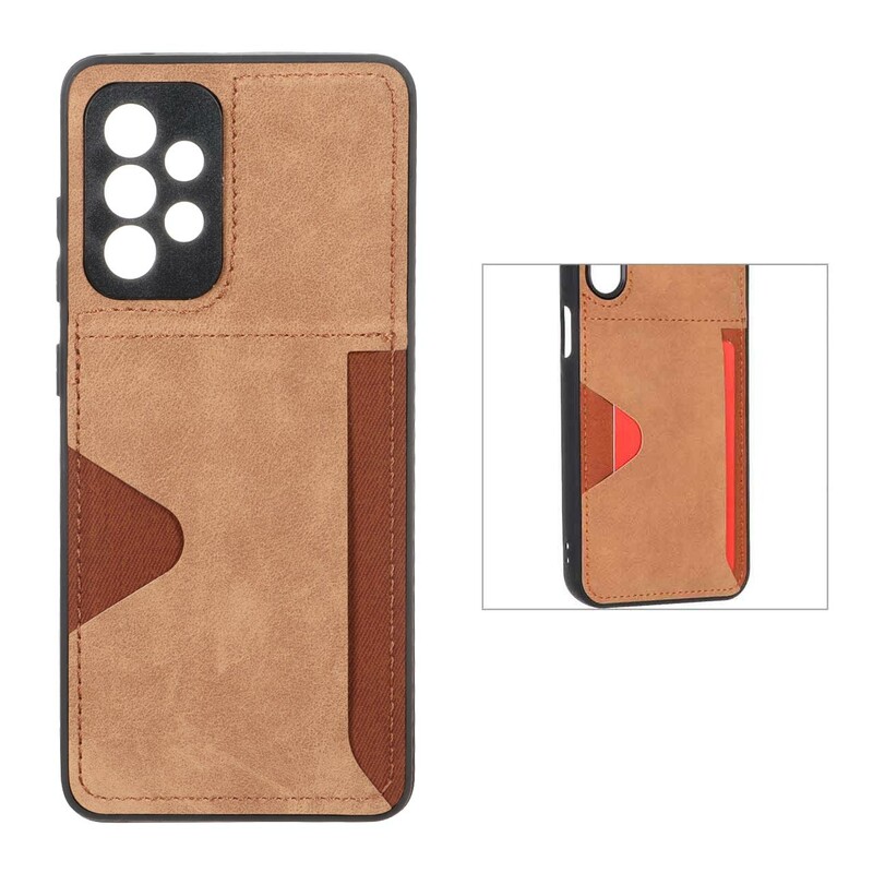 قاب جیر دوخت دار جاکارتی محافظ لنزدار Samsung Galaxy A52 / A52s - قهوه ای