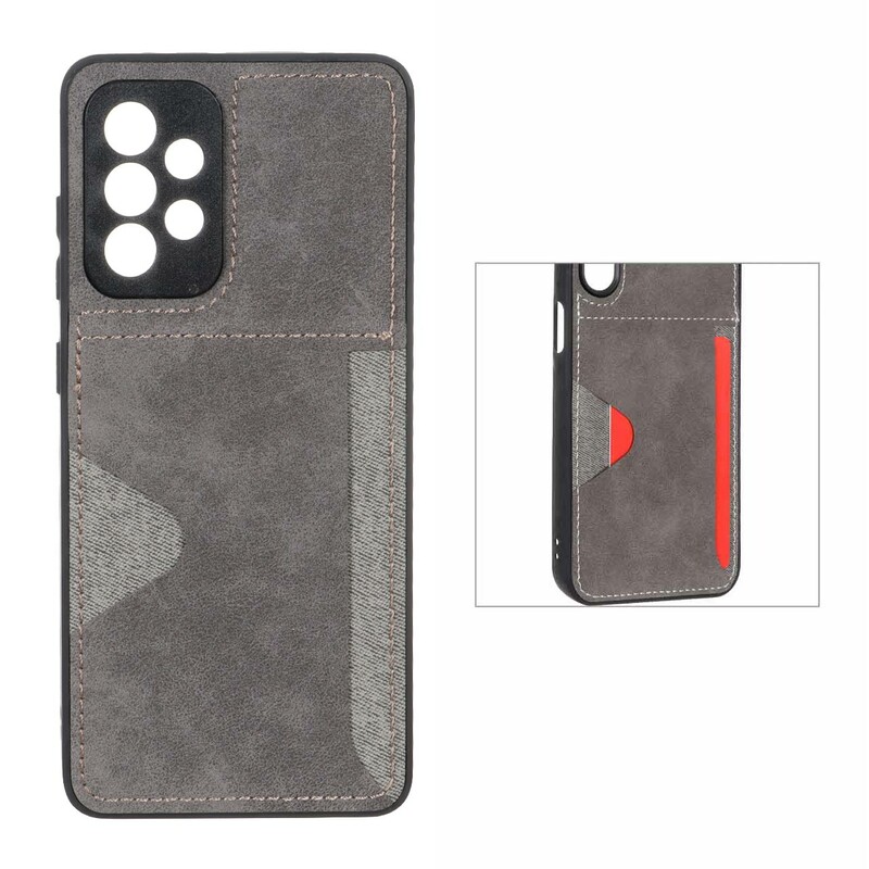 قاب جیر دوخت دار جاکارتی محافظ لنزدار Samsung Galaxy A52 / A52s - خاکستری