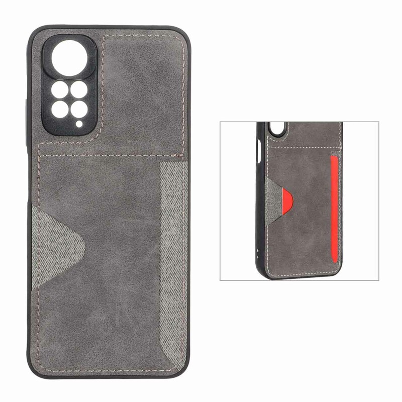 قاب جیر دوخت دار جاکارتی محافظ لنزدار Xiaomi Redmi Note 11 4G / Redmi Note 11S - خاکستری