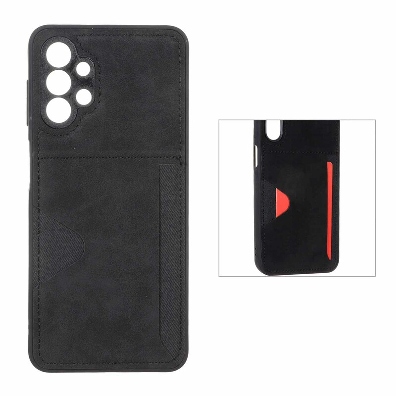 قاب جیر دوخت دار جاکارتی محافظ لنزدار Samsung Galaxy A13 4G - مشکی