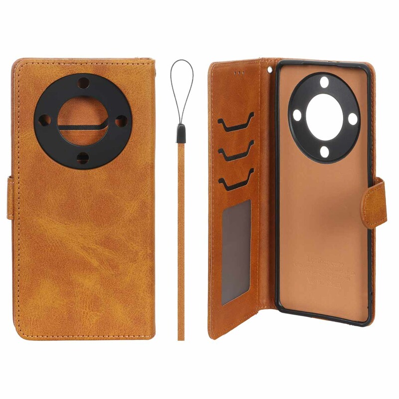 کیف موبایل مگنتی درجه یک داخل خز MNC Plus مدل Honor X9a - عسلی