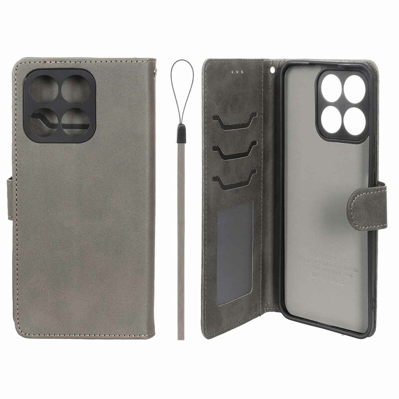 کیف موبایل مگنتی درجه یک داخل خز MNC Plus مدل Honor X8a - خاکستری