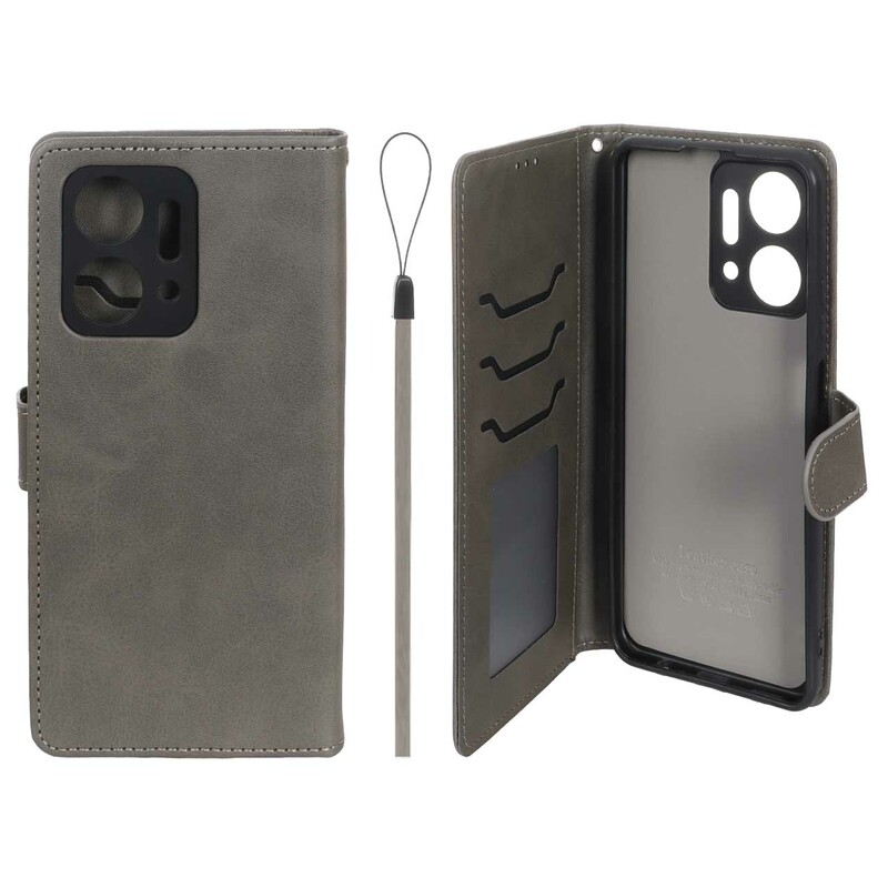 کیف موبایل مگنتی درجه یک داخل خز MNC Plus مدل Honor X7a - خاکستری