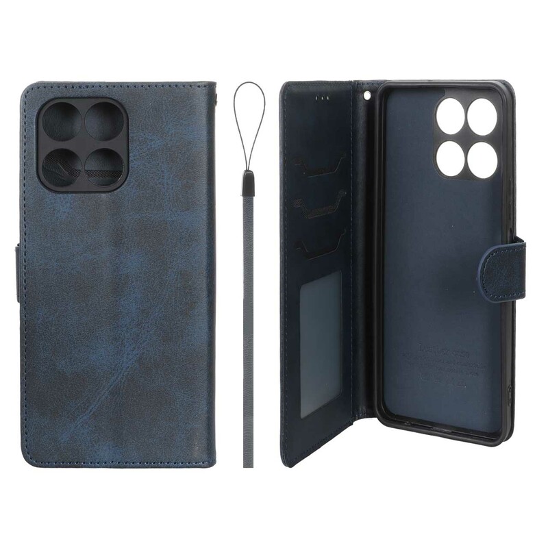 کیف موبایل مگنتی درجه یک داخل خز MNC Plus مدل Honor X6a - سرمه ای