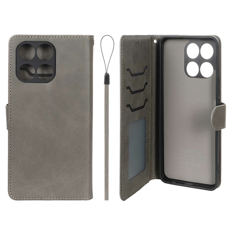 کیف موبایل مگنتی درجه یک داخل خز MNC Plus مدل Honor X6a - خاکستری