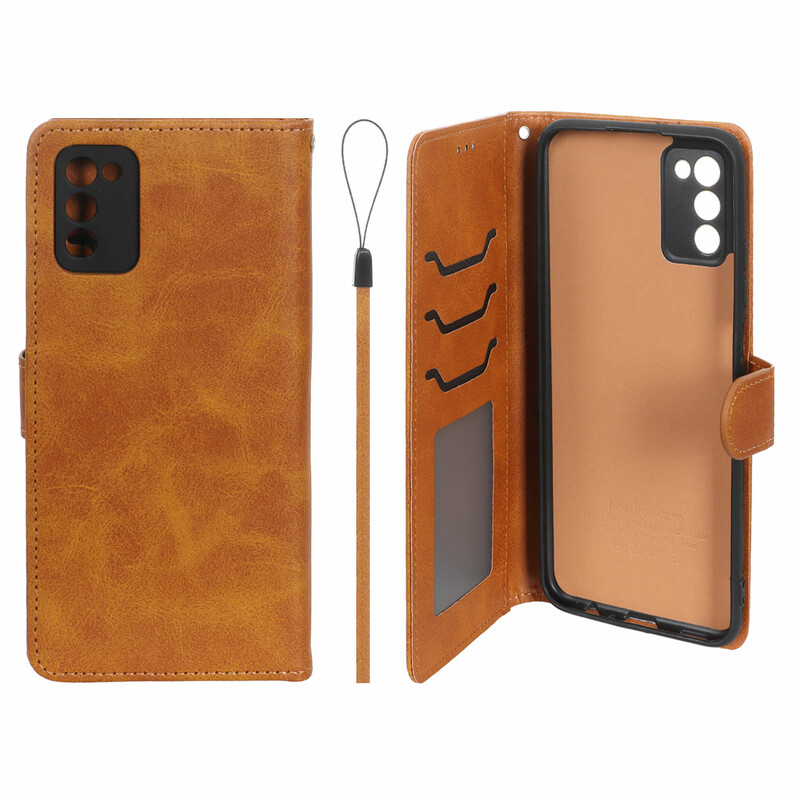 کیف موبایل مگنتی درجه یک داخل خز MNC Plus مدل Samsung Galaxy A03s / A02s - عسلی