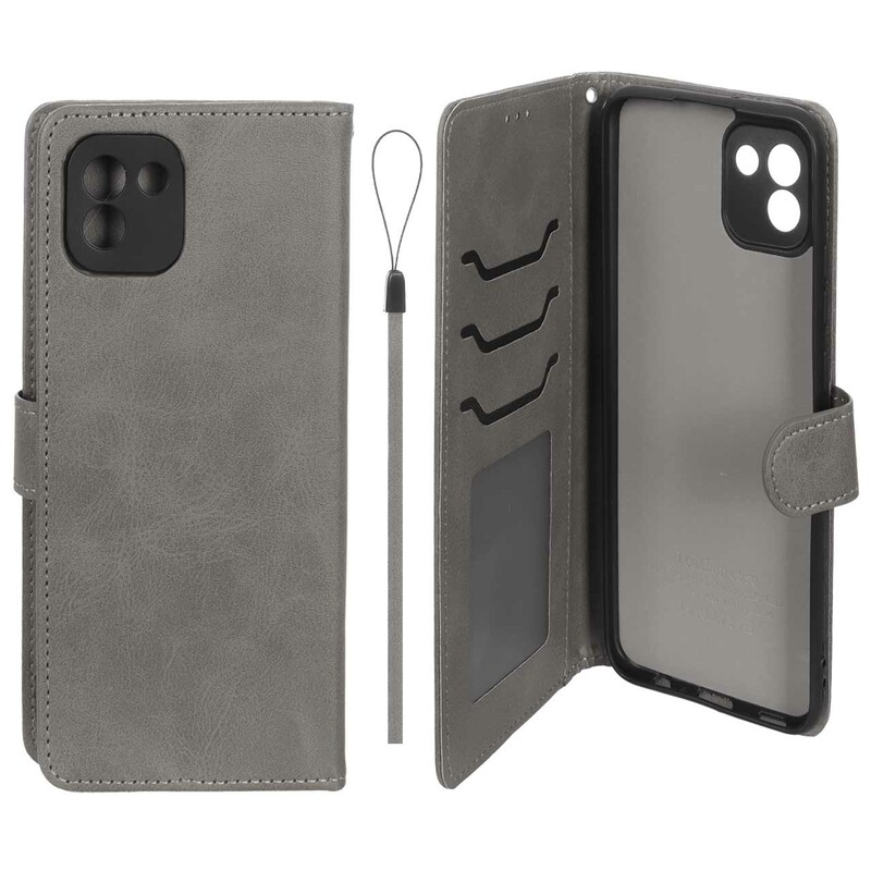 کیف موبایل مگنتی درجه یک داخل خز MNC Plus مدل Samsung Galaxy A03 - خاکستری