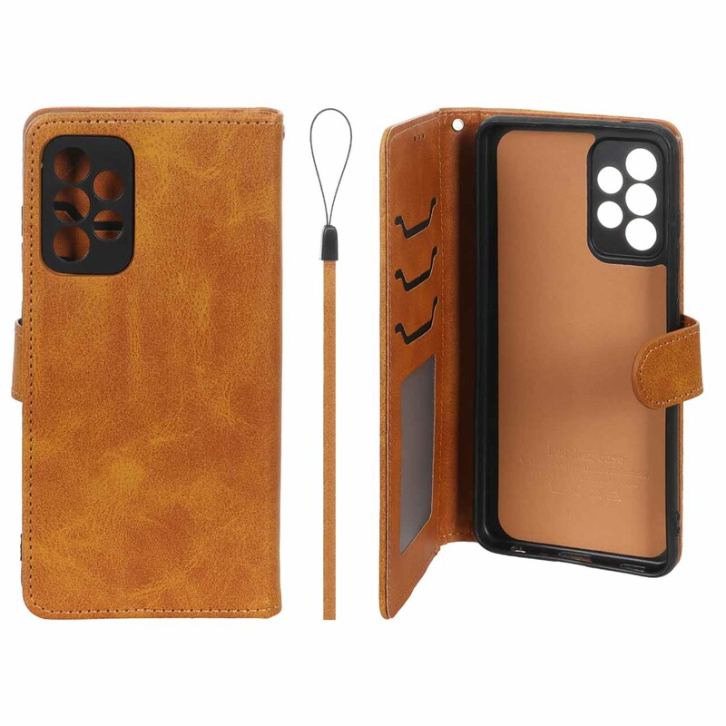 کیف موبایل مگنتی درجه یک داخل خز MNC Plus مدل Samsung Galaxy A52 / A52s - عسلی