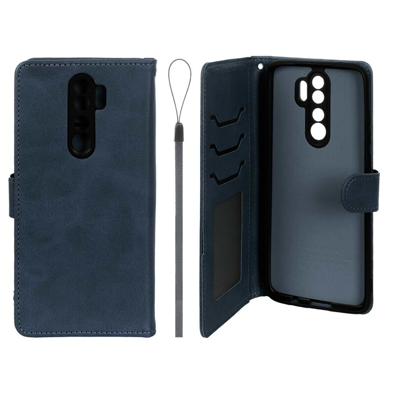 کیف موبایل مگنتی درجه یک داخل خز MNC Plus مدل Xiaomi Redmi Note 8 Pro - سرمه ای