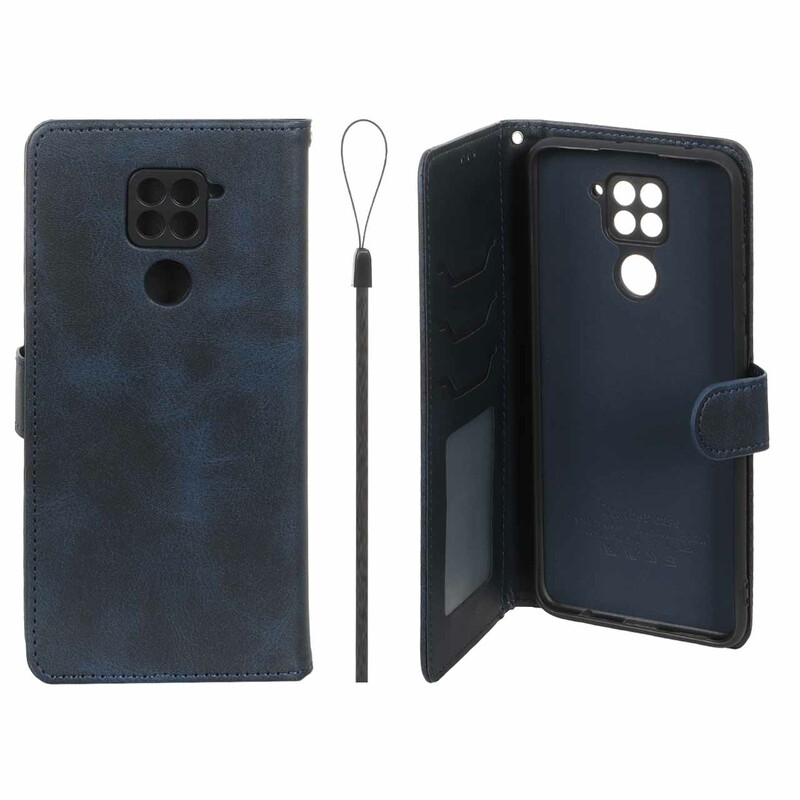 کیف موبایل مگنتی درجه یک داخل خز MNC Plus مدل Xiaomi Redmi Note 9 - سرمه ای