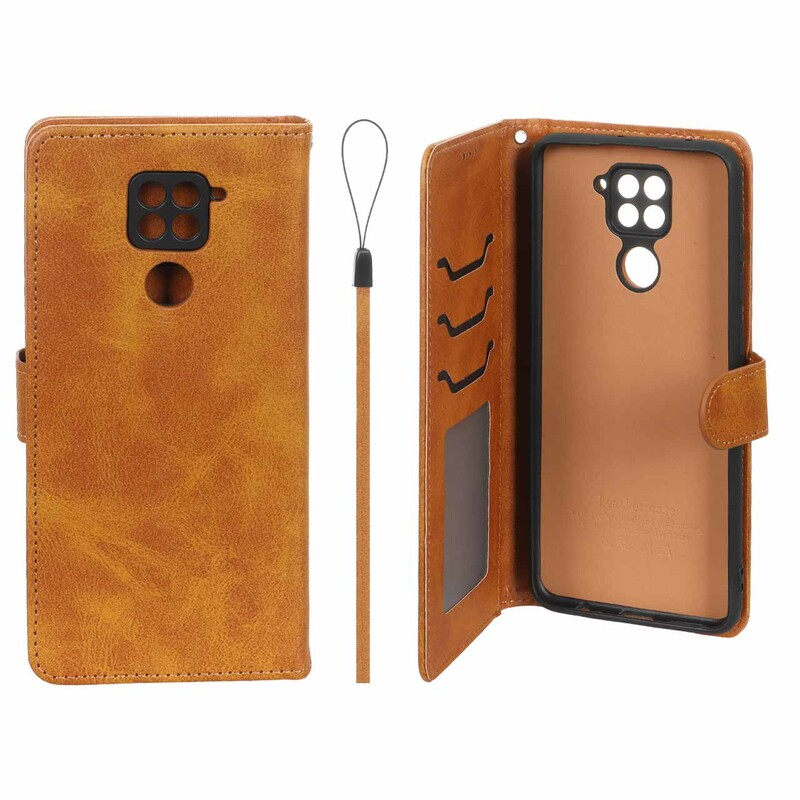 کیف موبایل مگنتی درجه یک داخل خز MNC Plus مدل Xiaomi Redmi Note 9 - عسلی