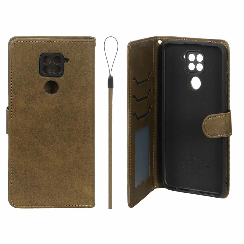 کیف موبایل مگنتی درجه یک داخل خز MNC Plus مدل Xiaomi Redmi Note 9 - سبز زیتونی