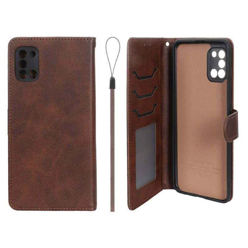 کیف موبایل مگنتی درجه یک داخل خز MNC Plus مدل Samsung Galaxy A31 - قهوه ای