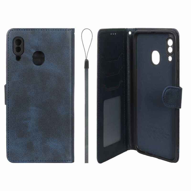 کیف موبایل مگنتی درجه یک داخل خز MNC Plus مدل Samsung Galaxy A30 / A20 - سرمه ای