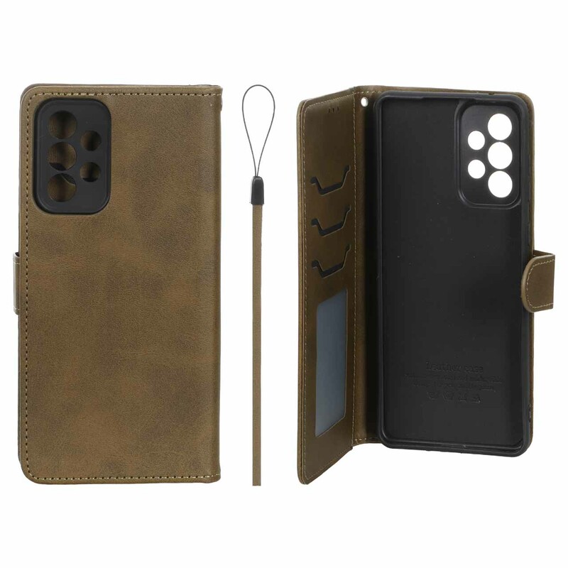 کیف موبایل مگنتی درجه یک داخل خز MNC Plus مدل Samsung Galaxy A73 - سبز زیتونی