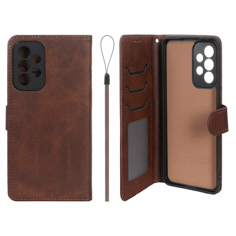 کیف موبایل مگنتی درجه یک داخل خز MNC Plus مدل Samsung Galaxy A53 - قهوه ای