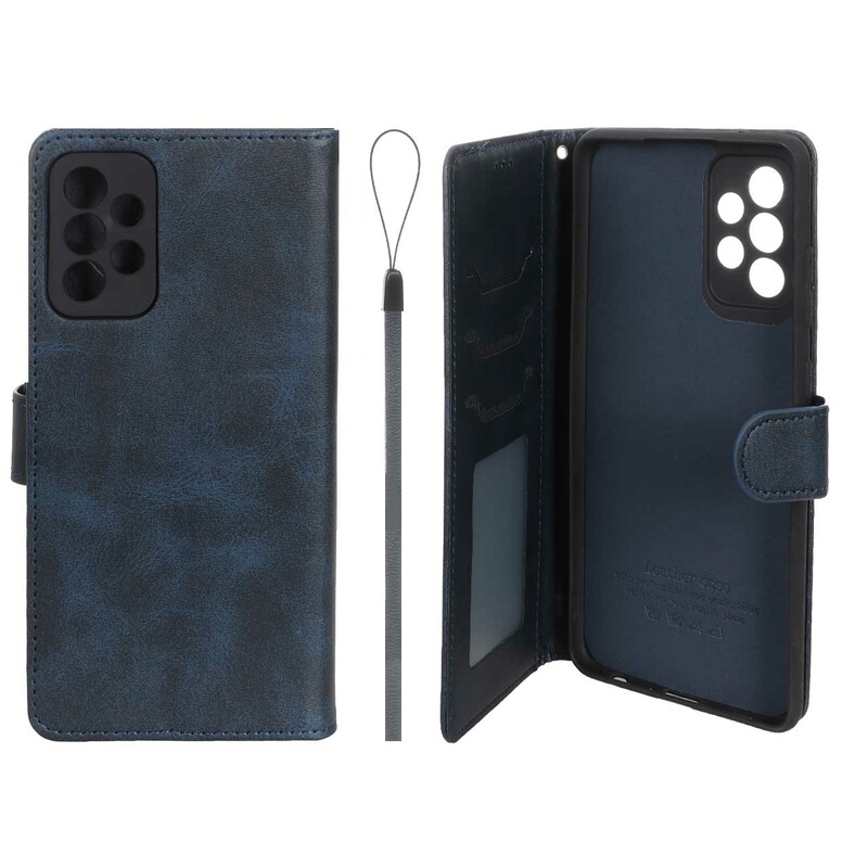 کیف موبایل مگنتی درجه یک داخل خز MNC Plus مدل Samsung Galaxy A72 - سرمه ای