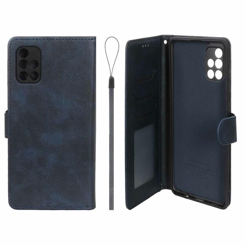 کیف موبایل مگنتی درجه یک داخل خز MNC Plus مدل Samsung Galaxy A71 - سرمه ای