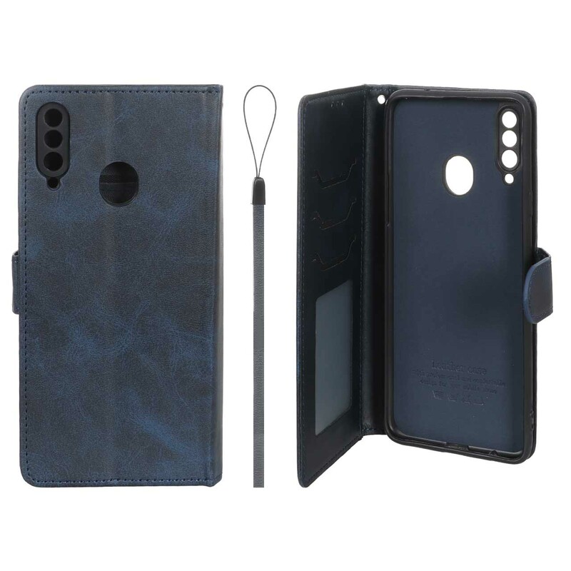 کیف موبایل مگنتی درجه یک داخل خز MNC Plus مدل Samsung Galaxy A20s - سرمه ای