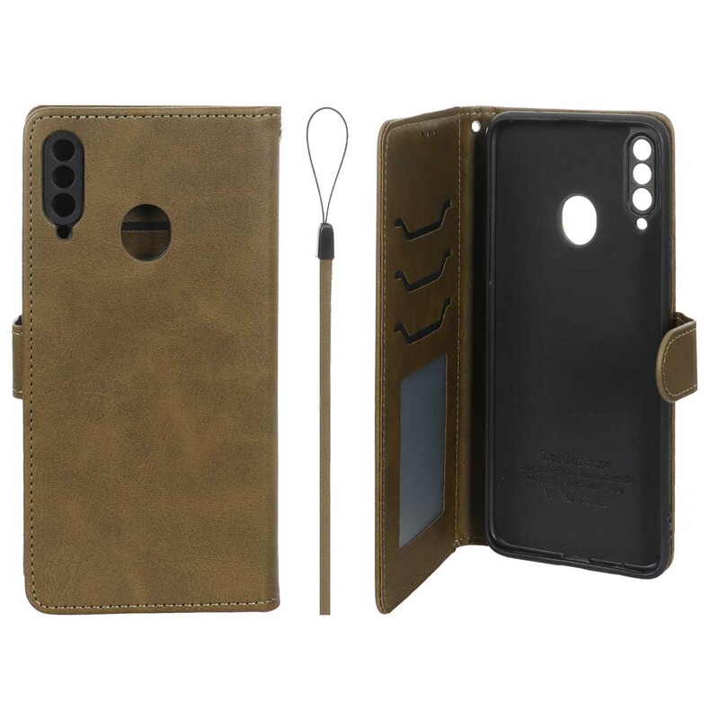 کیف موبایل مگنتی درجه یک داخل خز MNC Plus مدل Samsung Galaxy A20s - سبز زیتونی