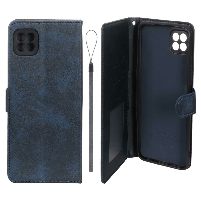 کیف موبایل مگنتی درجه یک داخل خز MNC Plus مدل Samsung Galaxy A22 5G - سرمه ای