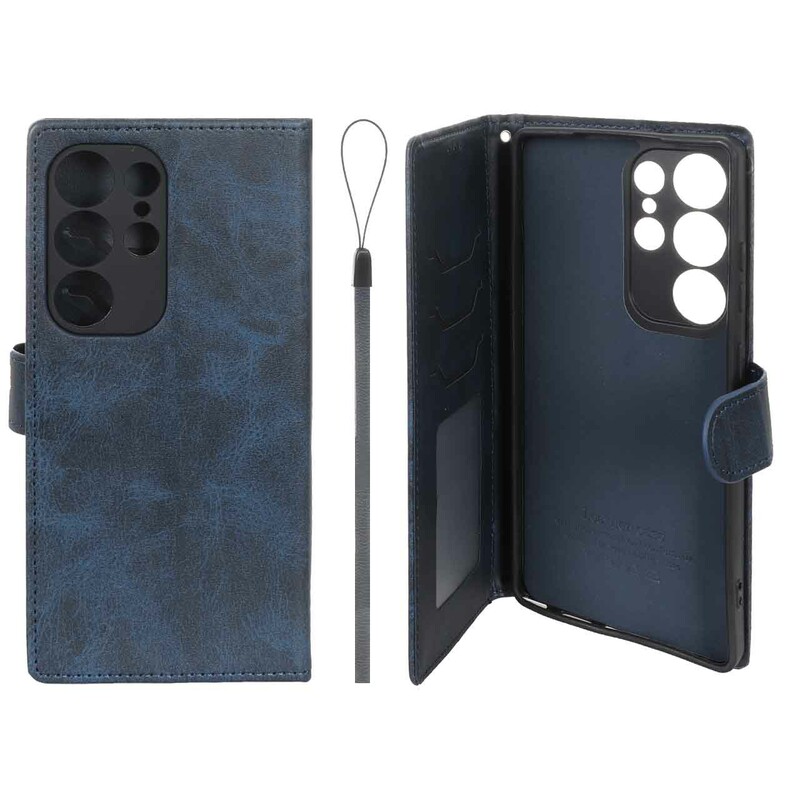 کیف موبایل مگنتی درجه یک داخل خز MNC Plus مدل Samsung Galaxy S25 Ultra - سرمه ای